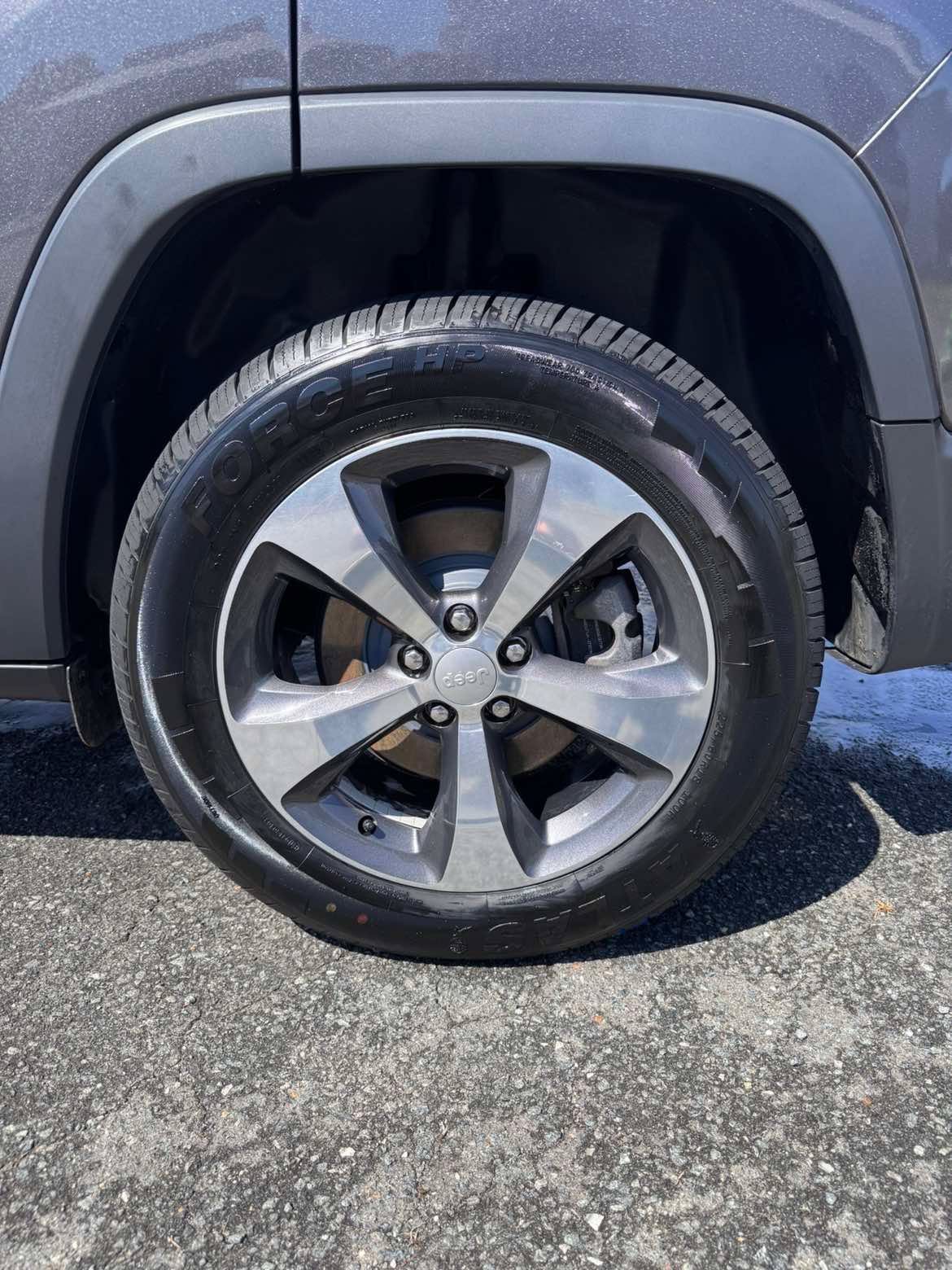 Wheel and tire cleaned and dressed